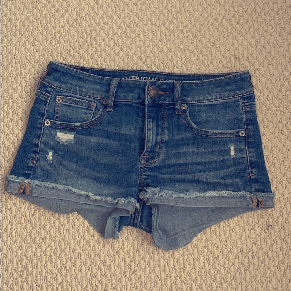 american eagle denim super stretch shorts